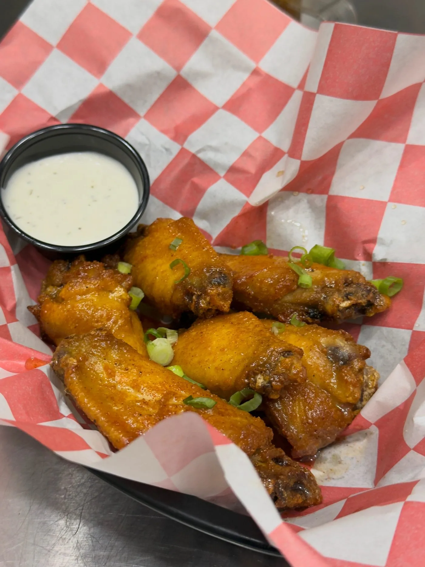 Wings with dipping sauce